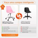 Ver imagem 2 de Kit 2 Cadeiras Saarinen Office Executiva Base Giratória Ajuste de Altura Couro Sintético Rosa