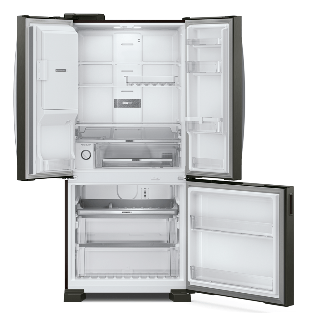 Geladeira Brastemp Frost Free French Door Água e Gelo na Porta 515 Litros Cor Black Inox - Brh85ae 1 - 3