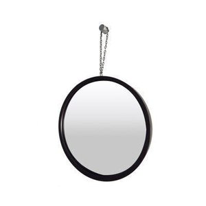 Espelho Round com Alça Corrente Preto - 30cm