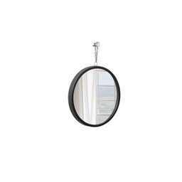 Espelho Round com Alça Corrente Preto - 20cm - 1