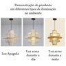 Pendente em Fibra Natural Bambu Artesanal Oriental E27 Nat08 - 5