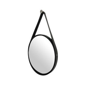 Espelho Adnet Preto Alça Preta - 60 cm