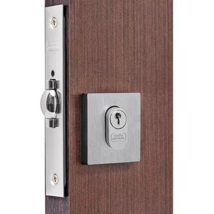 Fechadura Rolete Externa para Porta Pivotante União Mundial:QUADRADA ACETINADO/MAQ.45