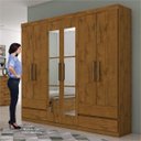 Ver imagem 5 de Guarda-Roupa Casal com Espelho 6 Portas 4 Gavetas Zeus Plus Lopas