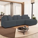 Ver imagem 1 de Sofá 3 Lugares com Chaise Direito Sala Living 248cm Arlo F04 Bouclê Grafite Tc-10050 - Lyam Decor