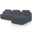 Ver imagem 4 de Sofá 3 Lugares com Chaise Direito Sala Living 248cm Arlo F04 Bouclê Grafite Tc-10050 - Lyam Decor