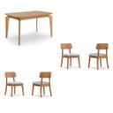 Ver imagem 2 de Conjunto Mesa de Jantar Lia com 4 Cadeiras em Madeira Maciça