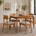 Ver imagem 1 de Conjunto Mesa de Jantar Lia com 4 Cadeiras em Madeira Maciça