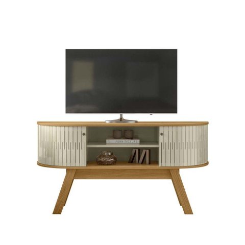 Rack Bancada Atlanta para Tv 55 Polegadas Cor Cumaru e Opala - Madetec