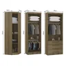 Guarda Roupas Modulado de Canto Diagonal 3 Peças com 5 Portas e 4 Gavetas Paris Avelã/Avelã Luciane  - 3