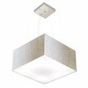 Ver imagem 1 de Lustre Pendente Quadrado Md-4005 Cúpula em Tecido 21/35x35cm Linho Bege - Bivolt