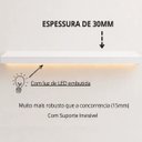 Ver imagem 3 de Prateleira MDF 30mm LED 120x20 Suporte Invisivel Branco 3000k 110V