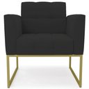Ver imagem 6 de Poltrona Decorativa Base Industrial Dourado Ana Veludo Preto- Ibiza