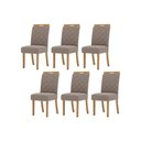 Ver imagem 1 de Kit 6 Cadeiras Sala Jantar Bella 6 Un Nature/suede Light Marrom Amendoa - Henn