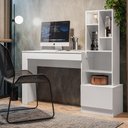 Ver imagem 2 de Mesa Escrivaninha com Armário Lateral 1 Gaveta 149cm Lion B03 Branco - Mpozenato