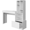 Ver imagem 3 de Mesa Escrivaninha com Armário Lateral 1 Gaveta 149cm Lion B03 Branco - Mpozenato