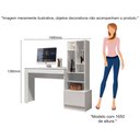Ver imagem 4 de Mesa Escrivaninha com Armário Lateral 1 Gaveta 149cm Lion B03 Branco - Mpozenato
