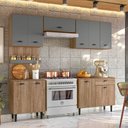 Ver imagem 2 de Cozinha Compacta Bianca Carvalho/Chumbo + Balcão Bianca com Tampo Carvalho