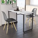 Ver imagem 1 de Conjunto Mesa de Cozinha Prattica Industrial 120cm e 2 Cadeiras Eames F02 Branco/Preto - Mpozenato