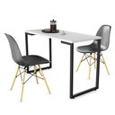 Ver imagem 3 de Conjunto Mesa de Cozinha Prattica Industrial 120cm e 2 Cadeiras Eames F02 Branco/Preto - Mpozenato