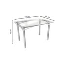 Ver imagem 4 de Conjunto: Mesa Sala Jantar Elba Aço C/ Tampo de Vidro 120x80cm e 4 Cadeiras Florença Cromada -