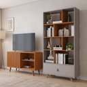 Ver imagem 1 de Conjunto Sala de Estar Rack para TV até 32 Polegadas e Estante para Livros