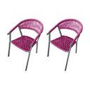 Ver imagem 1 de Kit 2 Cadeiras Decorativa Joana em Corda Náutica e Base em Alumínio Cinza/rosa