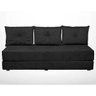 Sofá Cama Bicama Maio Móveis 3 Lugares Slim Suede Preto - 1