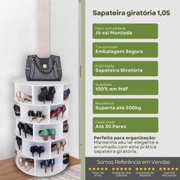 Sapateira Giratória Multidecor 1,05m Branca - 7