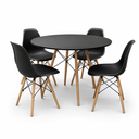 Ver imagem 2 de Conjunto Eames Eiffel Mesa + Cadeiras Conjunto para Sala e Cozinha Tampo Redondo 70cm 4 Cadeiras