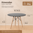 Ver imagem 4 de Conjunto Eames Eiffel Mesa + Cadeiras Conjunto para Sala e Cozinha Tampo Redondo 70cm 4 Cadeiras