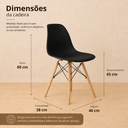 Ver imagem 5 de Conjunto Eames Eiffel Mesa + Cadeiras Conjunto para Sala e Cozinha Tampo Redondo 70cm 4 Cadeiras