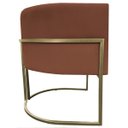 Ver imagem 6 de Poltrona Decorativa Recepção Luna Suede Base Ferro Champagne