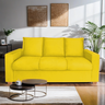 Sofá Estofado 3 Lugares para Sala de Estar Denver Suede Amarelo - Mb Decor - 2