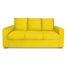 Sofá Estofado 3 Lugares para Sala de Estar Denver Suede Amarelo - Mb Decor - 1