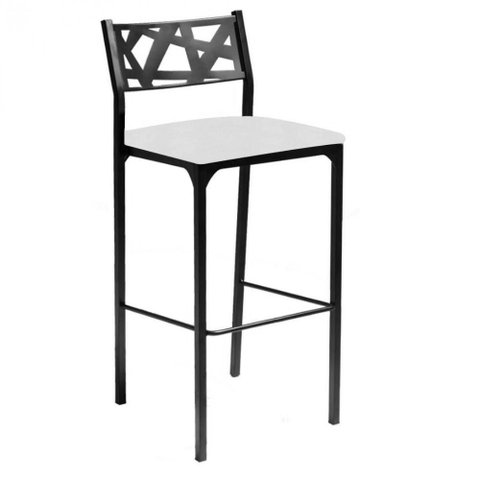Banqueta Alta com Encosto Luiza Gourmet para Balcão Cozinha Suede Bege - Aurora Line