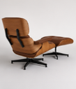 Ver imagem 2 de Poltrona Charles Eames com Puff - Freijó em Couro Telha