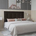 Ver imagem 2 de Cabeceira Solteiro 0,90m Berlim Suede Marrom - Pallazio
