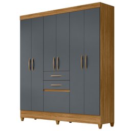 Guarda Roupa New Mafra 177cm 7 Portas Freijó Cinza Moval - 1