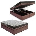 Ver imagem 1 de Cama Box Baú Queen Colchão Mola Bonnel Belos Sonhos + Box Sintético 69x158x198 Cinza