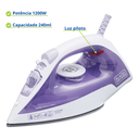 Ver imagem 3 de Ferro de Passar Roupa Vapor Spray Antiaderrente Autolimpeza 127v Black Decker