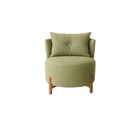 Ver imagem 2 de Kit Poltrona e Puff Luna Decorativa Curvo Orgânico Boucle Verde - Montanaris Decor