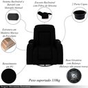 Ver imagem 3 de Poltrona do Papai Reclinável Giratória e Balanço Sala de Cinema Crihs Manual Glider PU Preto Brilho G23 - Gran Belo
