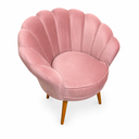 Ver imagem 5 de Poltrona Pétala Veludo Luxo Rosê Pés Palito Decorativa