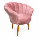 Ver imagem 1 de Poltrona Pétala Veludo Luxo Rosê Pés Palito Decorativa
