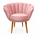 Ver imagem 4 de Poltrona Pétala Veludo Luxo Rosê Pés Palito Decorativa