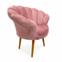 Ver imagem 6 de Poltrona Pétala Veludo Luxo Rosê Pés Palito Decorativa