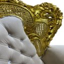 Ver imagem 4 de Poltrona Clássica Bege com Detalhes Dourados 130x96x56cm