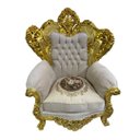 Ver imagem 1 de Poltrona Bege com Dourado Ideal para Hall Sala Escritório a:130 L:96 P:56