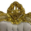 Ver imagem 3 de Poltrona Clássica Bege com Detalhes Dourados 130x96x56cm